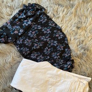 Really cute flower top hangs off the shoulders